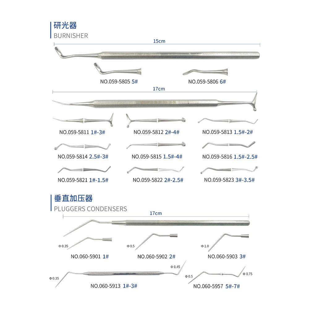 Burnisher & Pluggers condensers, Dental Instrument